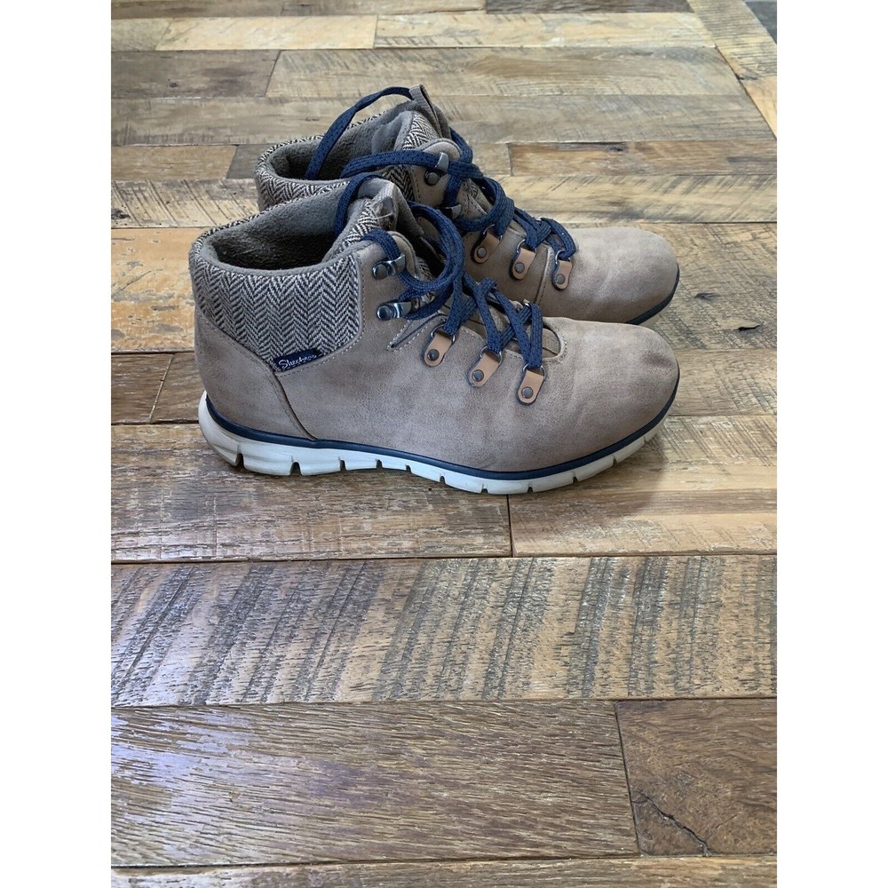 Skechers Women's Synergy Mountain Dreamer Taupe Brown Ankle Boots Size 9